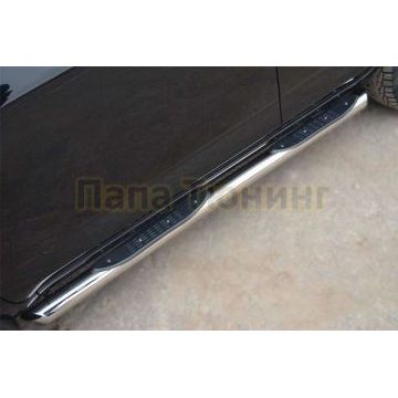 Пороги труба d76 с накладками вариант 1 РусСталь для Toyota RAV4 2010-2013