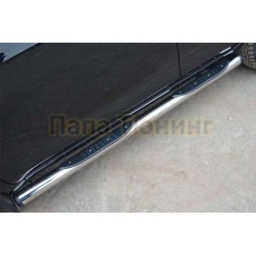 Пороги труба d76 с накладками вариант 2 РусСталь для Toyota RAV4 2010-2013