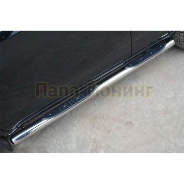 Пороги труба d76 с накладками вариант 3 РусСталь для Toyota RAV4 2010-2013