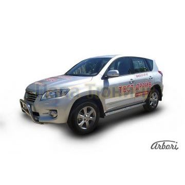 Защита штатных порогов труба 57 мм Slitkoff для Toyota RAV4 2010-2013 Защита штатных порогов труба 57 мм Slitkoff для Toyota RAV4 2010-2013