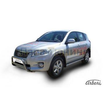 Защита штатных порогов труба 76 мм Slitkoff для Toyota RAV4 2010-2013 Защита штатных порогов труба 76 мм Slitkoff для Toyota RAV4 2010-2013