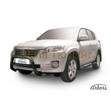 Кенгурин чёрная сталь низкий 76 мм Slitkoff для Toyota RAV4 2010-2013