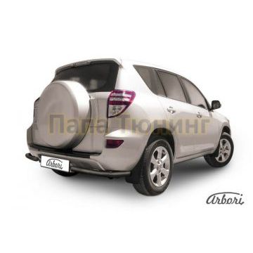 Защита задняя уголки чёрная сталь 57 мм Slitkoff для Toyota RAV4 2010-2013