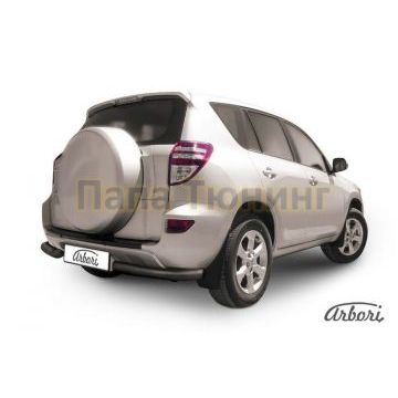 Защита задняя уголки чёрная сталь 76 мм Slitkoff для Toyota RAV4 2010-2013