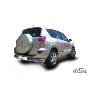 Защита задняя двойные уголки 76-42 мм Slitkoff для Toyota RAV4 2010-2013