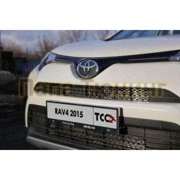 Рамка номерного знака Toyota RAV4 (комплект) ТСС для 2013-2015