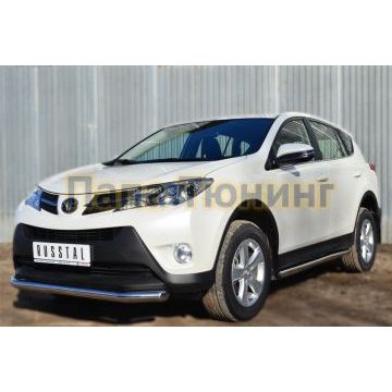 Пороги труба d57 вариант 2 РусСталь для Toyota RAV4 2013-2015