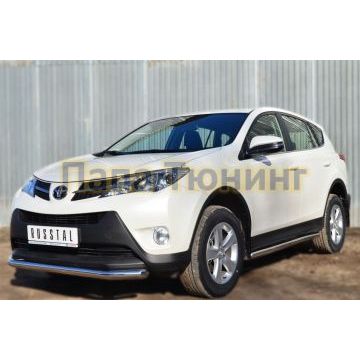Пороги труба d57 вариант 3 РусСталь для Toyota RAV4 2013-2015