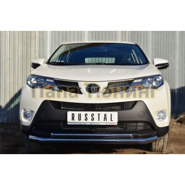 Защита передняя двойная d57-d42 РусСталь для Toyota RAV4 2013-2015