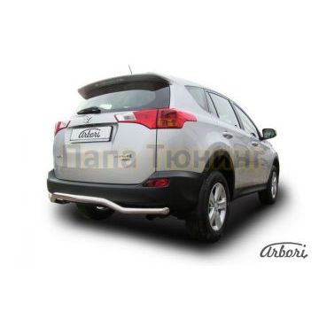 Защита заднего бампера волна 57 мм Slitkoff для Toyota RAV4 2013-2015 Защита заднего бампера волна 57 мм Slitkoff для Toyota RAV4 2013-2015