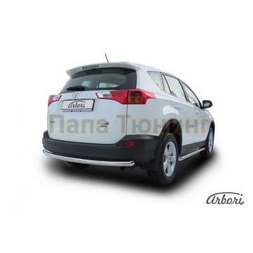 Защита заднего бампера радиусная 57 мм Slitkoff для Toyota RAV4 2013-2015 Защита заднего бампера радиусная 57 мм Slitkoff для Toyota RAV4 2013-2015