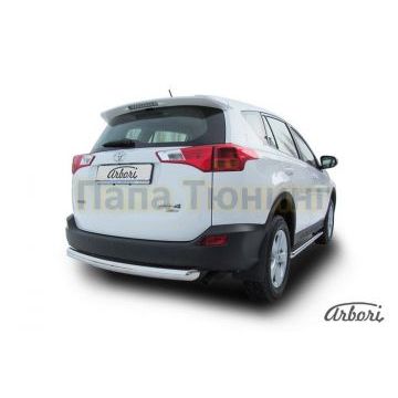 Защита заднего бампера радиусная 76 мм Slitkoff для Toyota RAV4 2013-2015 Защита заднего бампера радиусная 76 мм Slitkoff для Toyota RAV4 2013-2015