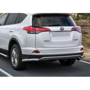 Защита задняя уголки 57 мм Rival для Toyota RAV4 2015-2019