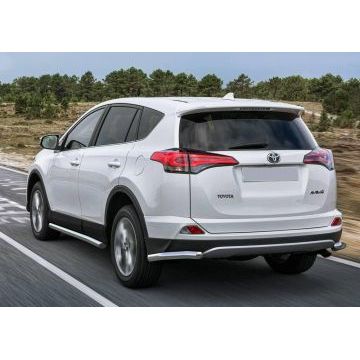 Защита задняя уголки 57 мм Rival для Toyota RAV4 2015-2019