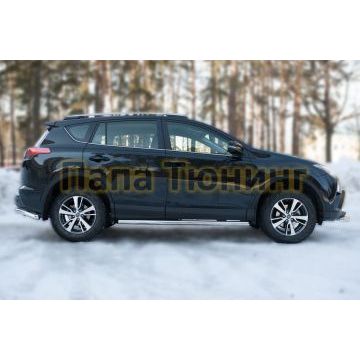 Пороги труба d57 вариант 1 РусСталь для Toyota RAV4 2015-2019