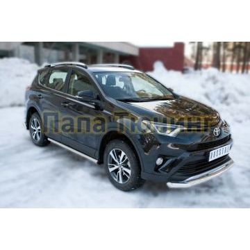 Пороги труба d57 вариант 2 РусСталь для Toyota RAV4 2015-2019