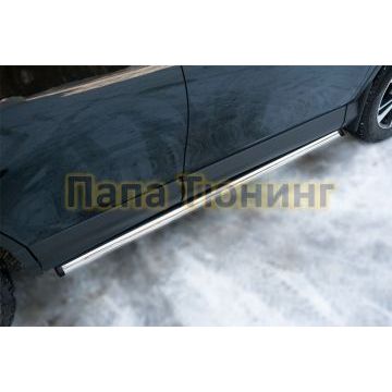 Пороги труба d57 вариант 2 РусСталь для Toyota RAV4 2015-2019