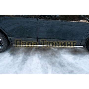 Пороги труба овальная с проступью 75х42мм РусСталь для Toyota RAV4 2015-2019