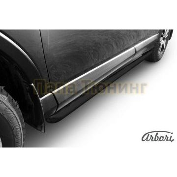 Защита штатных порогов чёрная сталь труба 57 мм Slitkoff для Toyota RAV4 2015-2019 Защита штатных порогов чёрная сталь труба 57 мм Slitkoff для Toyota RAV4 2015-2019