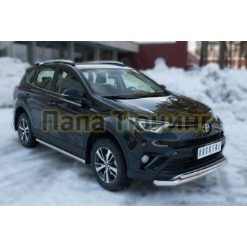 Защита передняя двойная d57-d42 РусСталь для Toyota RAV4 2015-2019