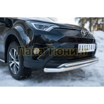 Защита передняя двойная d57-d42 РусСталь для Toyota RAV4 2015-2019