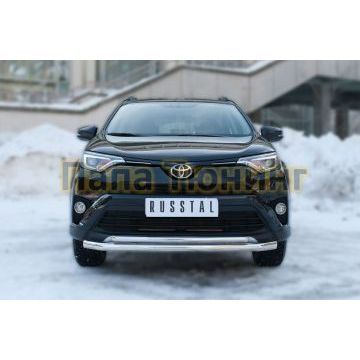 Защита передняя двойная d57-d42 РусСталь для Toyota RAV4 2015-2019
