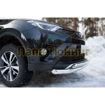 Защита передняя двойная 63-75х42 мм РусСталь для Toyota RAV4 2015-2019