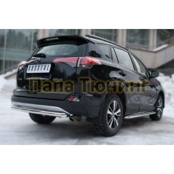 Защита заднего бампера d57 РусСталь для Toyota RAV4 2015-2019