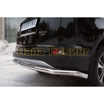Защита заднего бампера d57 секции РусСталь для Toyota RAV4 2015-2019