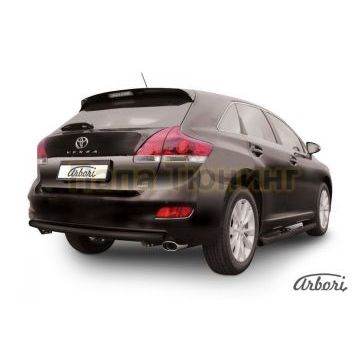 Защита заднего бампера чёрная сталь радиусная 57 мм Slitkoff для Toyota Venza 2012-2017 Защита заднего бампера чёрная сталь радиусная 57 мм Slitkoff для Toyota Venza 2012-2017