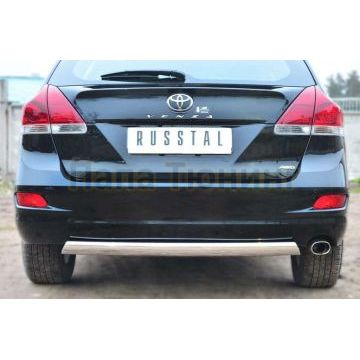 Защита заднего бампера овальная 75х42 мм РусСталь для Toyota Venza 2012-2017