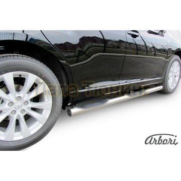 Пороги труба с накладками 76 мм Slitkoff для Toyota Venza 2012-2017