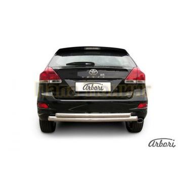 Защита заднего бампера двойная радиусная 76-57 мм Slitkoff для Toyota Venza 2012-2017 Защита заднего бампера двойная радиусная 76-57 мм Slitkoff для Toyota Venza 2012-2017