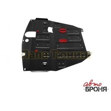 Защита картера + КПП сталь 2 мм АвтоБРОНЯ для Chevrolet Captiva, V - 2.2d; 2.4; 3.0; со штатной поперечной балкой; Увеличенная 2012-2015/Opel Antara, V - 2.2d; 2.4; 3.0; со штатной поперечной балкой; Увеличенная 2012-2015