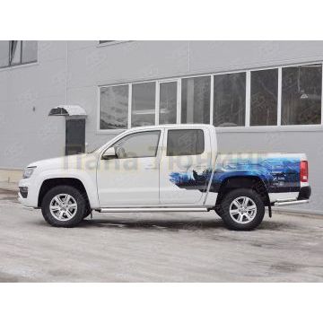 Пороги труба d76 вариант 1 РусСталь для Volkswagen Amarok 2016-