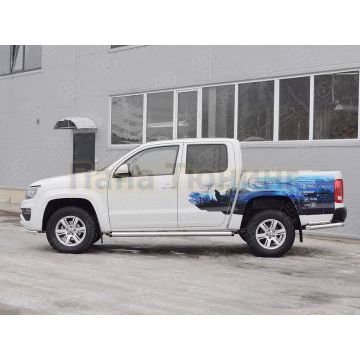 Пороги труба d76 вариант 2 РусСталь для Volkswagen Amarok 2016-