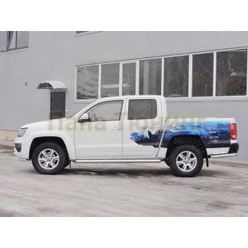 Пороги труба d76 вариант 3 РусСталь для Volkswagen Amarok 2016-