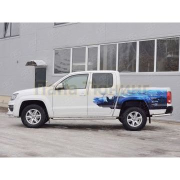 Пороги труба овальная с проступью 120х60 мм РусСталь для Volkswagen Amarok 2016-