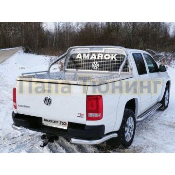 Защита кузова и заднего стекла на крышку 75х42 мм ТСС для Volkswagen Amarok 2016-