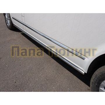 Пороги труба 50 мм ТСС для Volkswagen Caravelle T6 Long 2015- Пороги труба 50 мм ТСС для Volkswagen Caravelle T6 Long 2015-