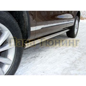 Пороги труба 76 мм ТСС для Volkswagen Touareg 2010-2014 Пороги труба 76 мм ТСС для Volkswagen Touareg 2010-2014