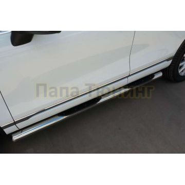 Пороги труба с накладками d76 вариант 3 РусСталь для Volkswagen Touareg 2014-2017