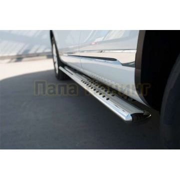 Пороги труба овальная с проступью 120х60 мм РусСталь для Volkswagen Touareg 2014-2017