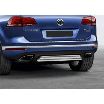 Защита заднего бампера двойная 57-57 мм Rival для Volkswagen Touareg 2010-2017