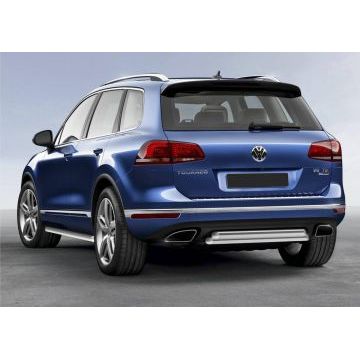 Защита заднего бампера двойная 57-57 мм Rival для Volkswagen Touareg 2010-2017