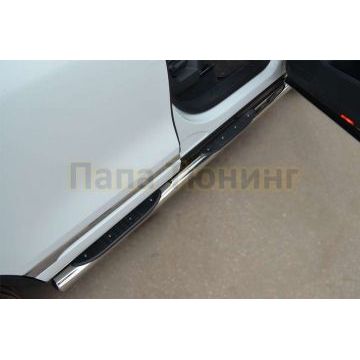 Пороги труба d76 с накладками вариант 3 РусСталь для Volkswagen Touareg 2010-2014