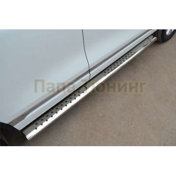 Пороги труба овальная с проступью d120xd60 мм РусСталь для Volkswagen Touareg 2010-2014