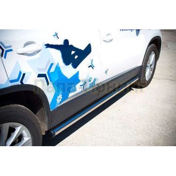 Пороги труба d57 вариант 2 РусСталь для Volkswagen Tiguan 2011-2016