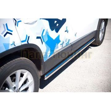 Пороги труба d57 вариант 3 РусСталь для Volkswagen Tiguan 2011-2016