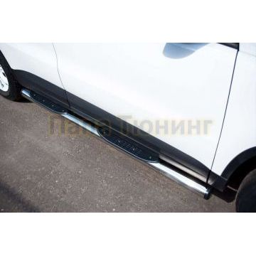 Пороги труба d76 с накладками вариант 2 РусСталь для Volkswagen Tiguan 2011-2016